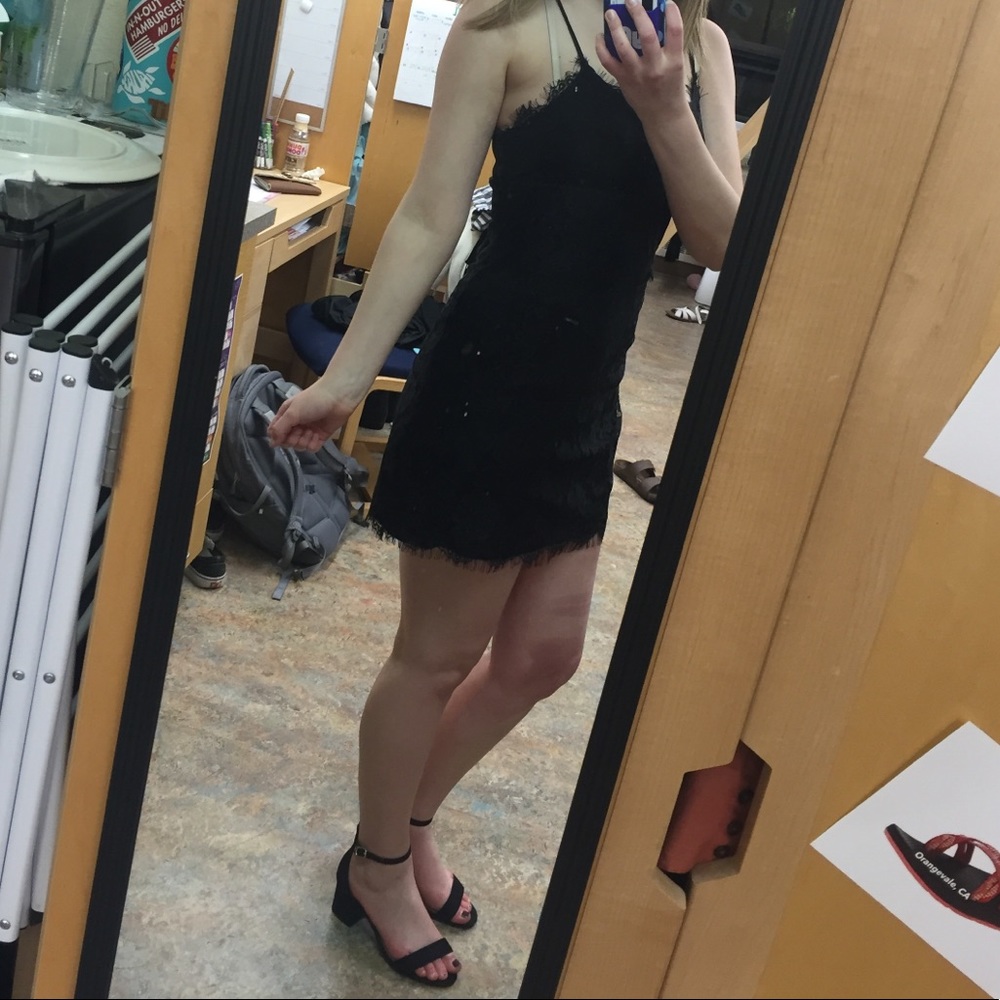 black lace dress